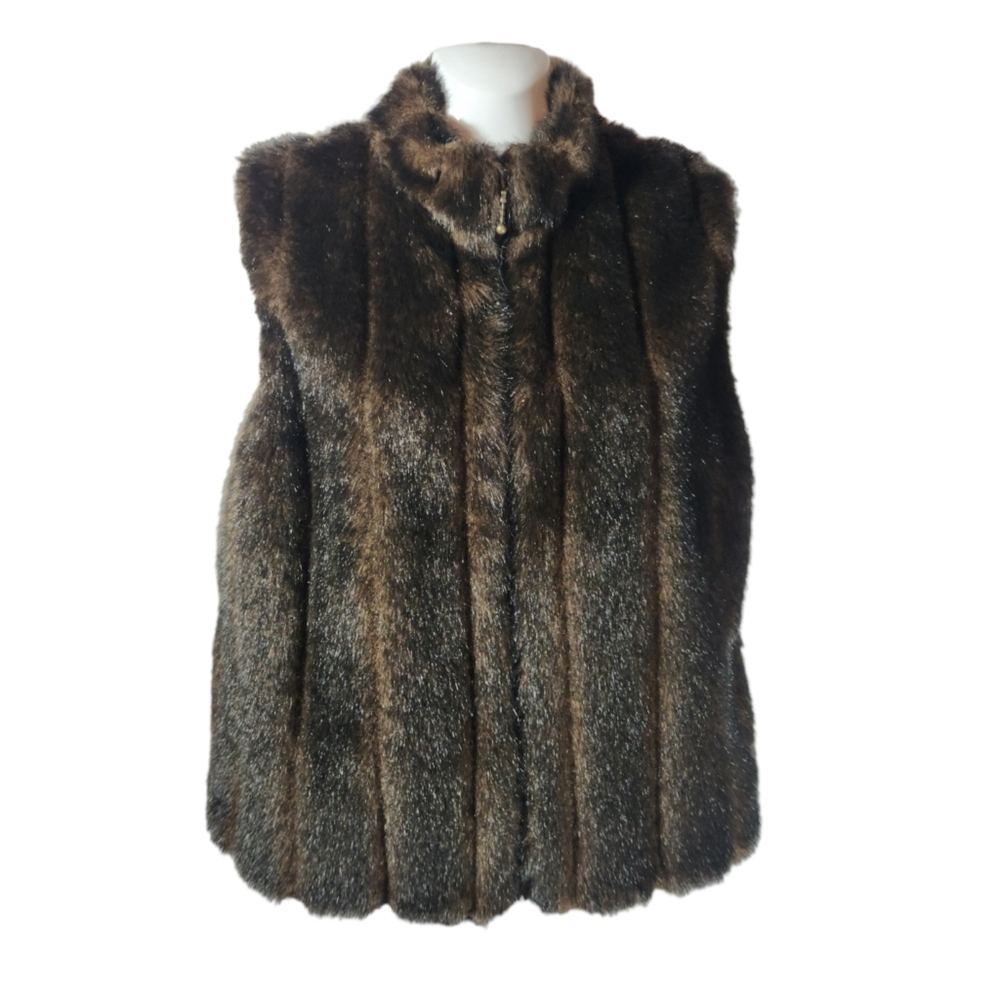 Investments Fur Zipped Vest Jacket